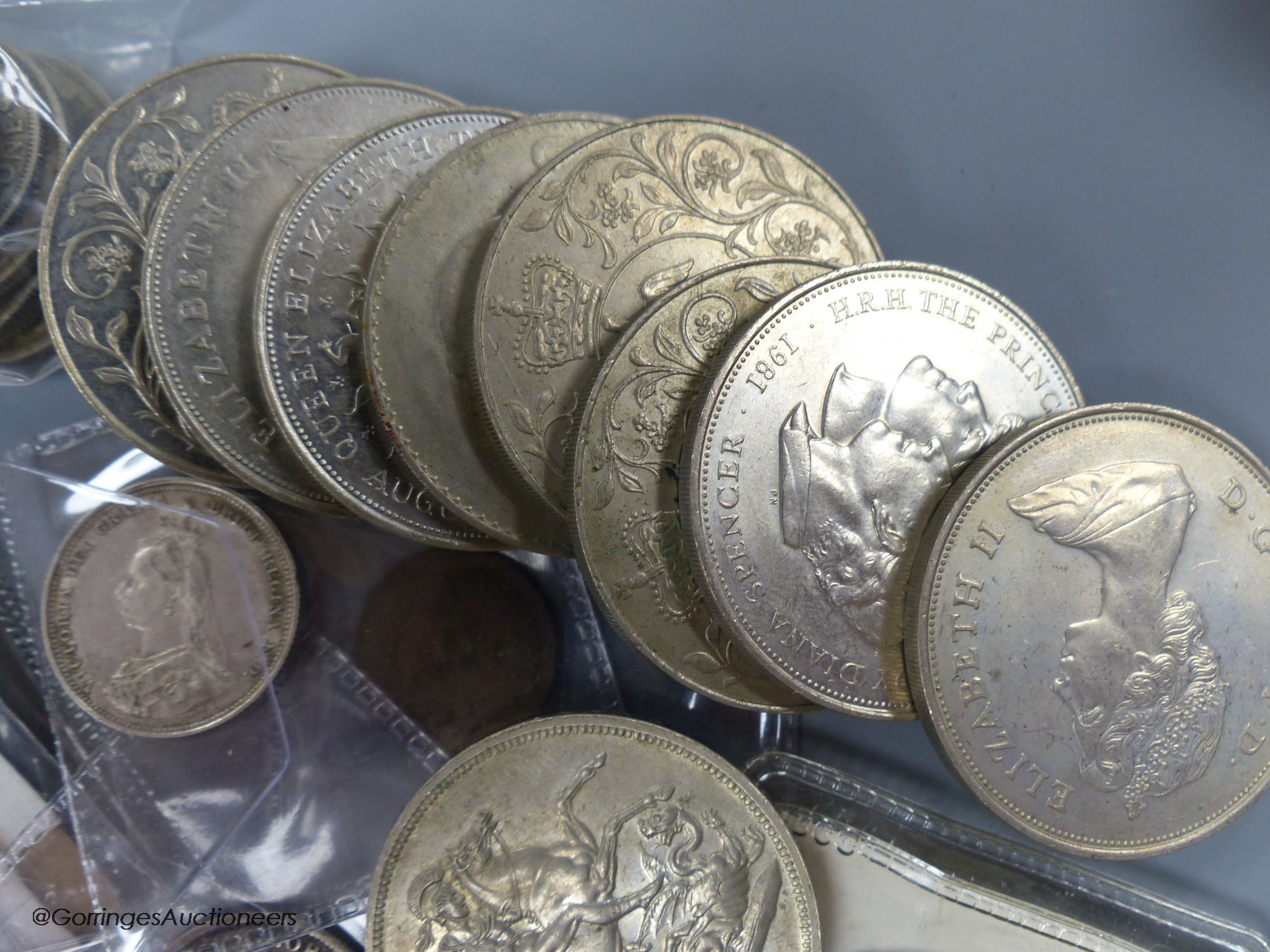 A group of assorted coins and medals